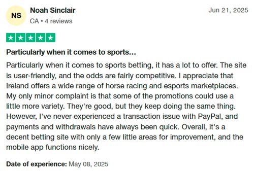 Noah Sinclair 5-star review